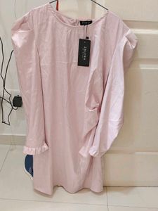 Zalora Pink Puff Sleeve Mini Dress