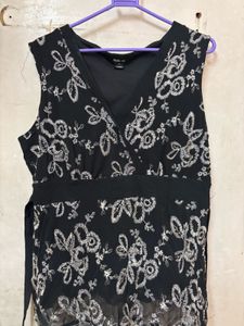 Embroidered Black Top