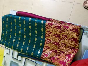 Beautiful Rama Green Jari Work Saree