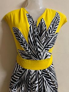 Korean Yellow Party Wear One Piece