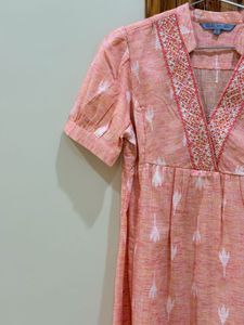Peach Embroidered Dress