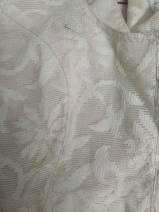 Lace Blouse off white cream colour. floral febric