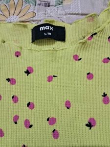 Lime Green Polka Dot Top