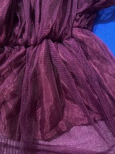 Elegant Maroon Tulle Top