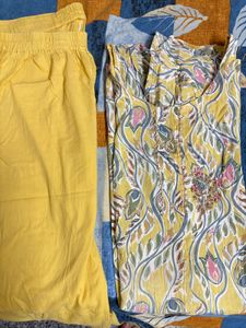 Yellow Floral Kurta Set