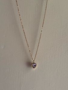 Pink Heart Pendant Anti Tarnish Necklace