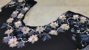 expansive 🔥 unique work Saree with blouse 😍