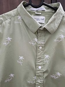 Green Palm Print Shirt