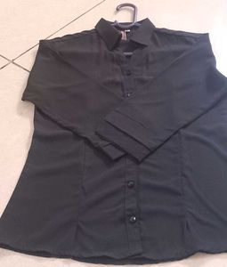 Black Formal Shirt for Girls 3/4 sleeve