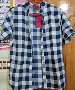 Checkered Button-Down Top