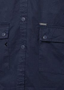 Hooded Longline Shirt With Flap Pockets.