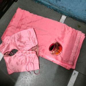 Peach Colour Saree