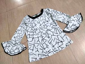 Stylish White Printed Top