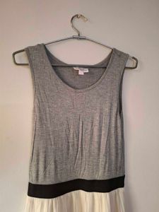 Gray &amp; White Casual Dress