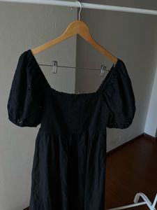 NEW LOOK Black Puffed Sleeve Maxi Dress