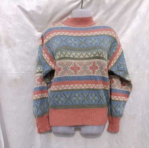 Vintage Patterned Knit Sweater