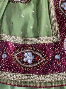 Green Heavy Handwork Saree