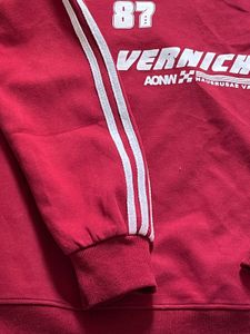 Red &amp; White V-Neck Sweatshirt