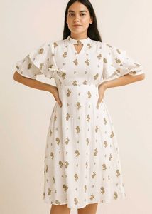 Women Midi White Dress Party Wear