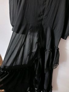 Midi Black Sheer Dress