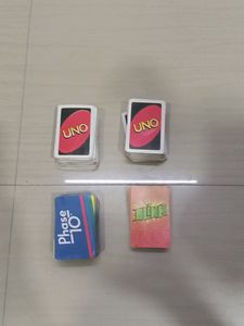 UNO ( 2 Sets) Blink, Phase 10 Card Games Phase 10- 104 Cards, Blink- 60 Cards, Uno - 190 Cards Of 2 Sets