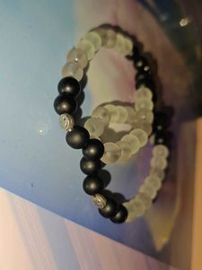 Beaded Stretch Couple Bracelet Set