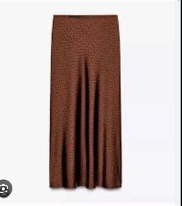 Zara Brown Polka Dot Maxi Skirt