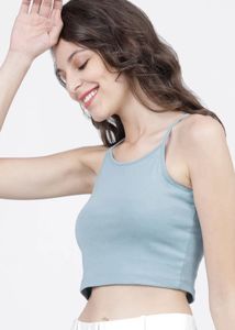 Blue Crop Tank Top
