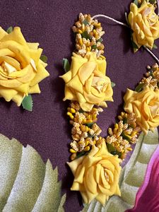 Bridal Haldi Yellow Floral Set