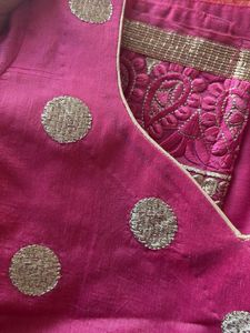 New Beautiful cotton suit with chiffon dupatta