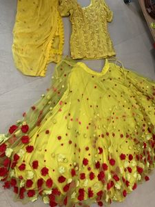 Haldi Photoshoot Double Flare Designer Skirt Only