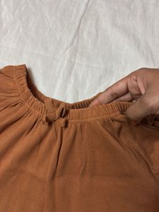 Korean Brown Peasant Top