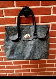 Vintage Gray Leather Purse