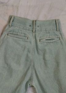BLUE HIGH WAIST STRAIGHT JEANS