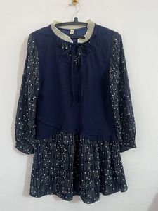 Navy Blue Polka Dot Dress