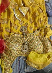 Yellow Embroidered Lehenga Choli Set