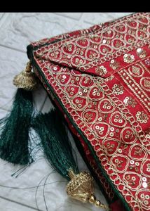 Elegant Red Bandhani Saree