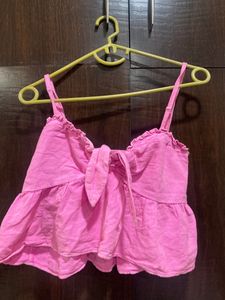 HOT PINK BOW CUTE TOP FOR WOMEN