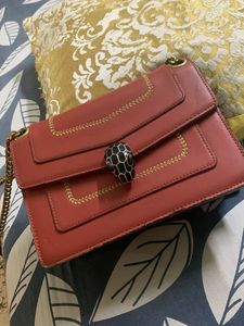 Elegant Red Snake Clasp Bag