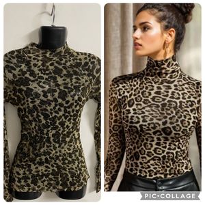Shimmery Sheer Cheetah Print Top