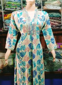Printed Anarkali Rayon Kurti Set
