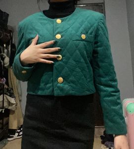 Vintage Emerald Green Quilted Jacket