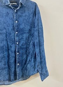 Denim Print Shirt (L Size ) ♥️