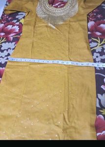 Yellow Dress suit and salwar with heavy dupatta