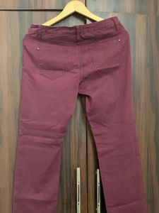Burgundy Straight Leg Jeans