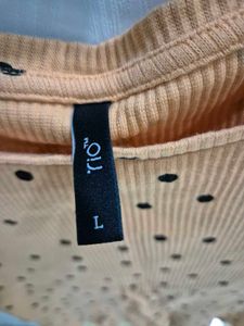 Polka Dot Ribbed Top