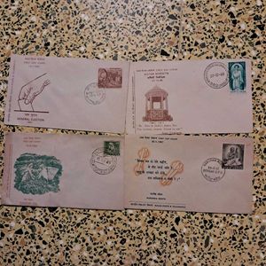 Vintage Indian First Day Covers - Set of 4