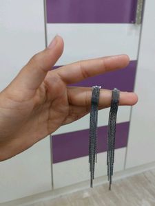 Silver Tassel Drop Earrings