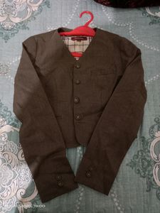 Cropped Light Brown Blazer Thrifted
