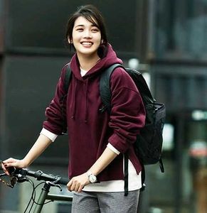 Oversized Burgundy Uniqlo Hoodie